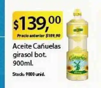 Supermercados Damesco Cañuelas Aceite girasol bot. 900ml oferta