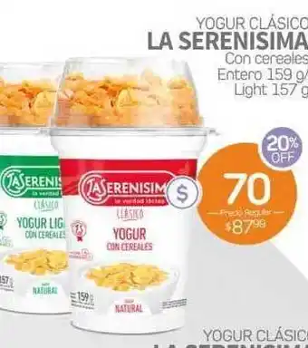 Alvear La Serenisima Yogur Clásico Con cereales Entero 159g/Light 157g oferta