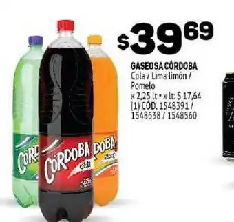 Makro Córdoba Gaseosa Cola / Lima limón / Pomelo x 2.25lt oferta