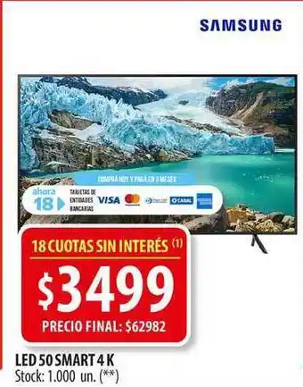Punto Mayorista Samsung Led 50 Smart 4 K oferta