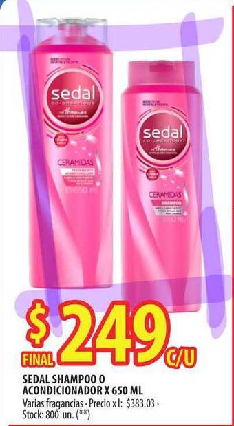Punto Mayorista Sedal Shampoo O Acondicionador x 650ml oferta