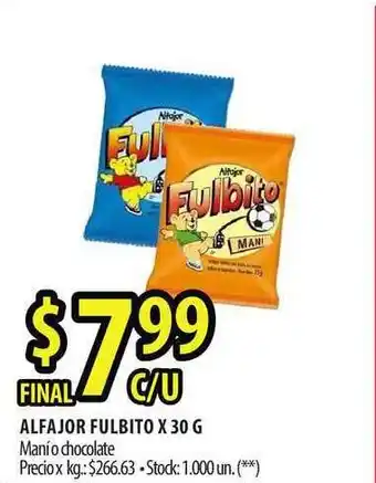 Punto Mayorista Fulbito Alfajor x 30g oferta