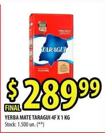 Punto Mayorista Taragui Yerba Mate 4F x 1Kg oferta