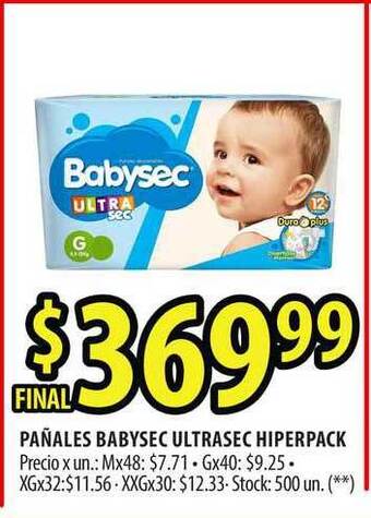 Punto Mayorista Babysec Pañales Ultrasec Hiperpack oferta