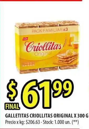 Punto Mayorista Criollitas Galletitas Original x 300g oferta