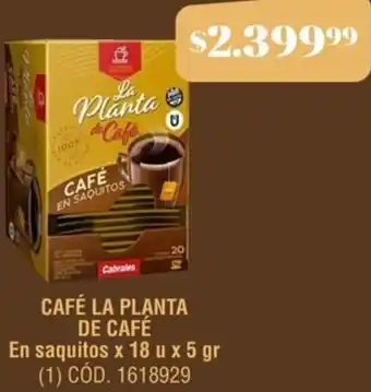 Makro CAFÉ LA PLANTA DE CAFÉ En saquitos x 18u x 5gr oferta