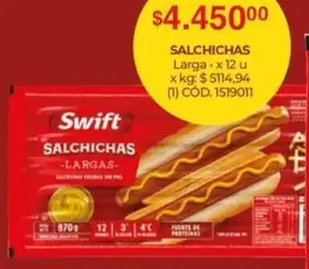 Makro SALCHICHAS Larga. x 12u oferta
