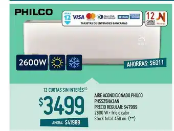 Walmart Aire Acondicionado Philco Phss25ha3an oferta
