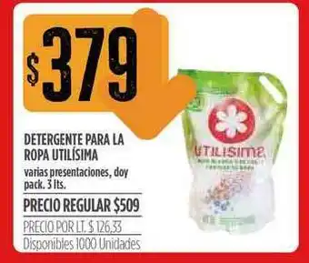 Supermercados Vea Detergente Para La Ropa Utilisima 3lts oferta