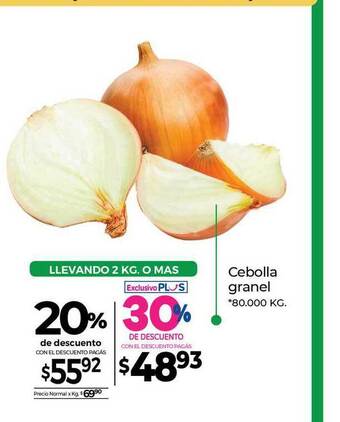 La Anonima Cebolla Granel 20% De Descuento oferta