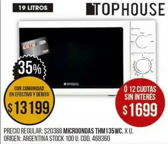 Coto Microondas Thm135wc oferta