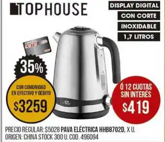 Coto Pava Eléctrica Hhb8702d oferta