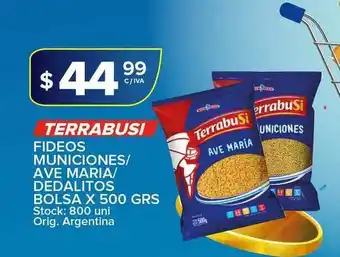 Carrefour Maxi Terrabusi Fideos Municiones Ave Maria Dedalitos x 500grs oferta