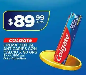 Carrefour Maxi Colgate Crema Dental Anticaries Con Calcio x 90grs oferta
