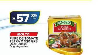 Carrefour Maxi Molto Pure De Tomate Tetra x 520grs oferta