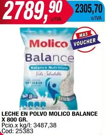 LECHE EN POLVO MOLICO BALANCE x 800gr