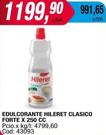 Maxiconsumo EDULCORANTE HILERET CLASICO FORTE X 250CC oferta