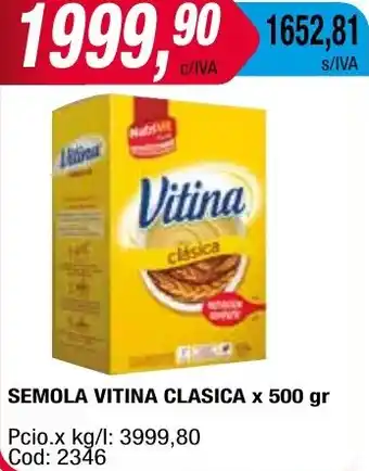 Maxiconsumo SEMOLA VITINA CLASICA x 500gr oferta