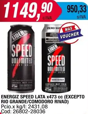 Maxiconsumo ENERGIZ SPEED LATA x 473cc oferta