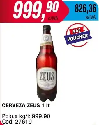 Maxiconsumo CERVEZA ZEUS 1It oferta