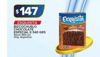 Carrefour Maxi Exquisita Bizcochuelo Chocolate Especial x 540grs oferta