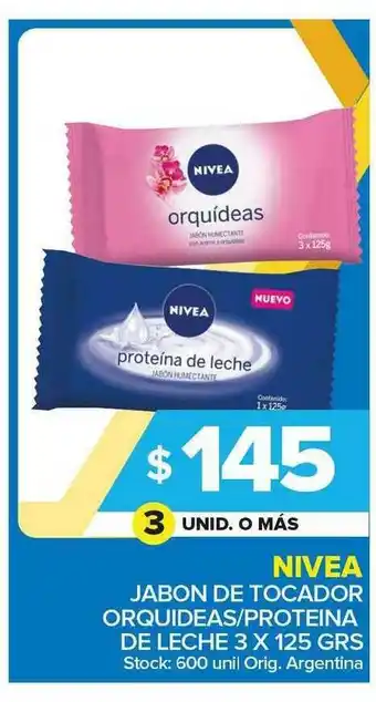 Carrefour Maxi Nivea Jabon De Tocador Orquidea Proteina De Leche 3 oferta