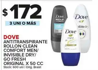 Carrefour Maxi Dove Antitranspirante Rollon Clean Comfort Men Invisible Dry Go Fresh Original oferta