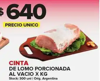 Carrefour Maxi Cinta De Lomo Porcionada Al Vacio oferta