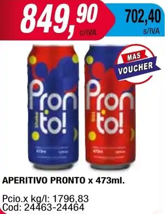 Maxiconsumo APERITIVO PRONTO x 473ml oferta