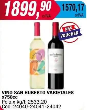 Maxiconsumo VINO SAN HUBERTO VARIETALES x 750cc oferta