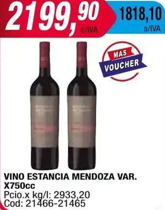 Maxiconsumo VINO ESTANCIA MENDOZA VAR. x 750cc oferta