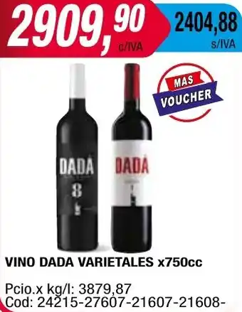 Maxiconsumo VINO DADA VARIETALES x 750cc oferta