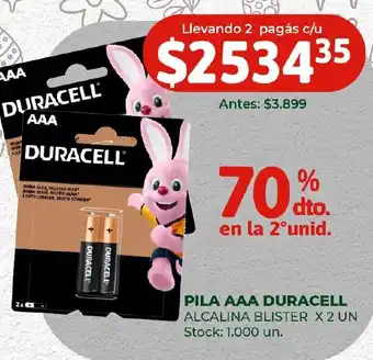 Super MAMI PILA AAA DURACELL ALCALINA BLISTER X 2 UN oferta