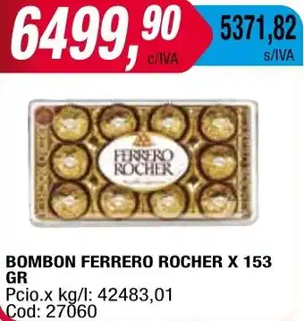 Maxiconsumo BOMBON FERRERO ROCHER X 153GR oferta