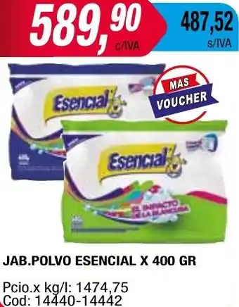 Maxiconsumo JAB.POLVO ESENCIAL X 400GR oferta