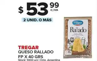 Carrefour Maxi Tregar Queso Rallado Fp x 40grs oferta