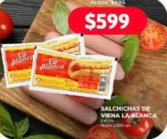 Supermercados Tadicor SALCHICHAS DE VIENA LA BLANCA X 6 UN oferta