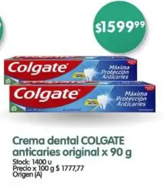 Supermercados Buenos Días Crema dental COLGATE anticaries original x 90 g oferta