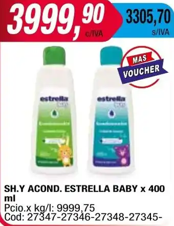 Maxiconsumo SH.Y ACOND. ESTRELLA BABY x 400ml oferta