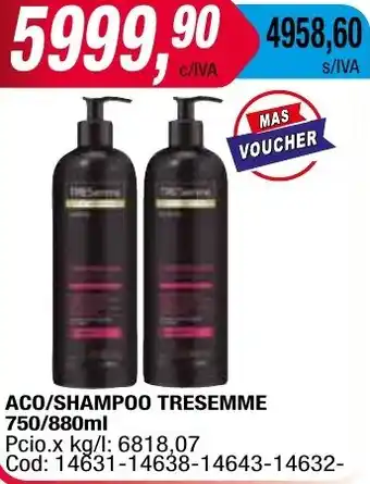 Maxiconsumo ACO/SHAMPOO TRESEMME 750/880ml oferta