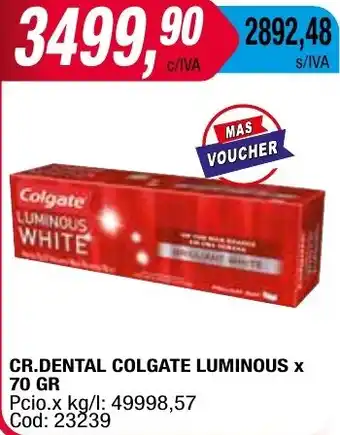 Maxiconsumo CR.DENTAL COLGATE LUMINOUS X 70GR oferta