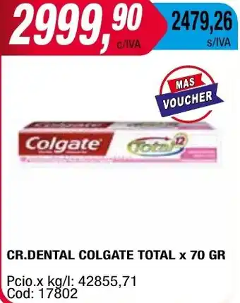 Maxiconsumo CR.DENTAL COLGATE TOTAL x 70GR oferta