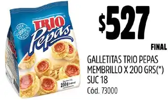 Supermercados Yaguar GALLETITAS TRIO PEPAS MEMBRILLO X 200GR oferta