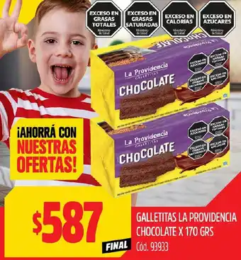 Supermercados Yaguar GALLETITAS LA PROVIDENCIA CHOCOLATE X 170GR oferta