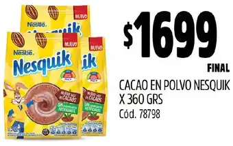 Supermercados Yaguar CACAO EN POLVO NESQUIK X 360GR oferta