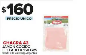Carrefour Maxi Chacra 43 Jamon Cocido Feteado x 150grs oferta