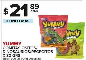 Carrefour Maxi Yummy Gomitas Ositos Dinosaurios Pececitos x 30grs oferta