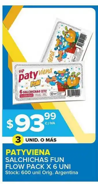 Carrefour Maxi Patyviena Salchichas Fun Flow Pack X 6 Uni oferta