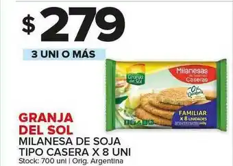 Carrefour Maxi Granja Del Sol Milanesa De Soja Tipo Casera x 8 uni oferta