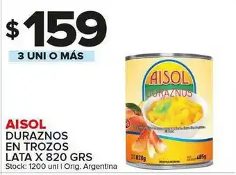 Carrefour Maxi Aisol Duraznos En Trozos x 820grs oferta